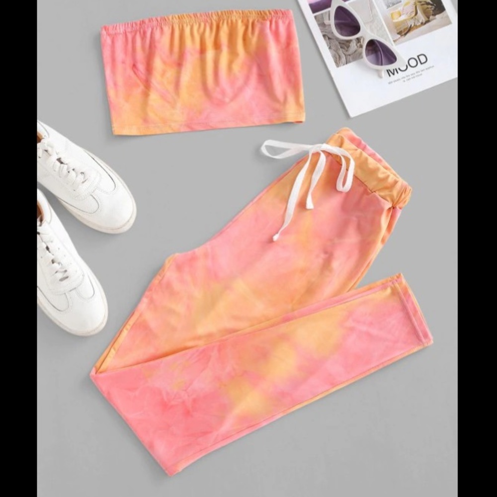 ZAFUL Tie-Dye Two Piece Lounge Set